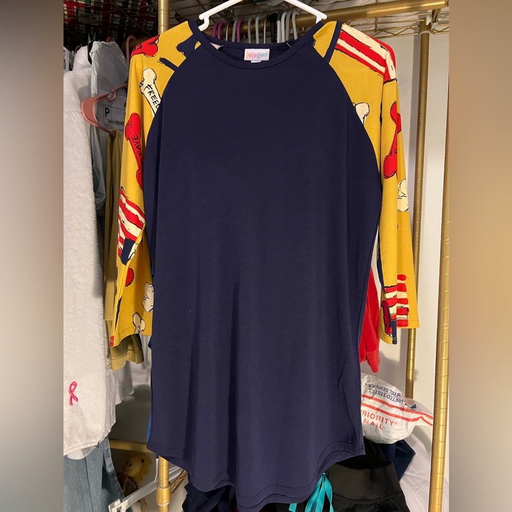 Lularoe Dog bone baseball shirt